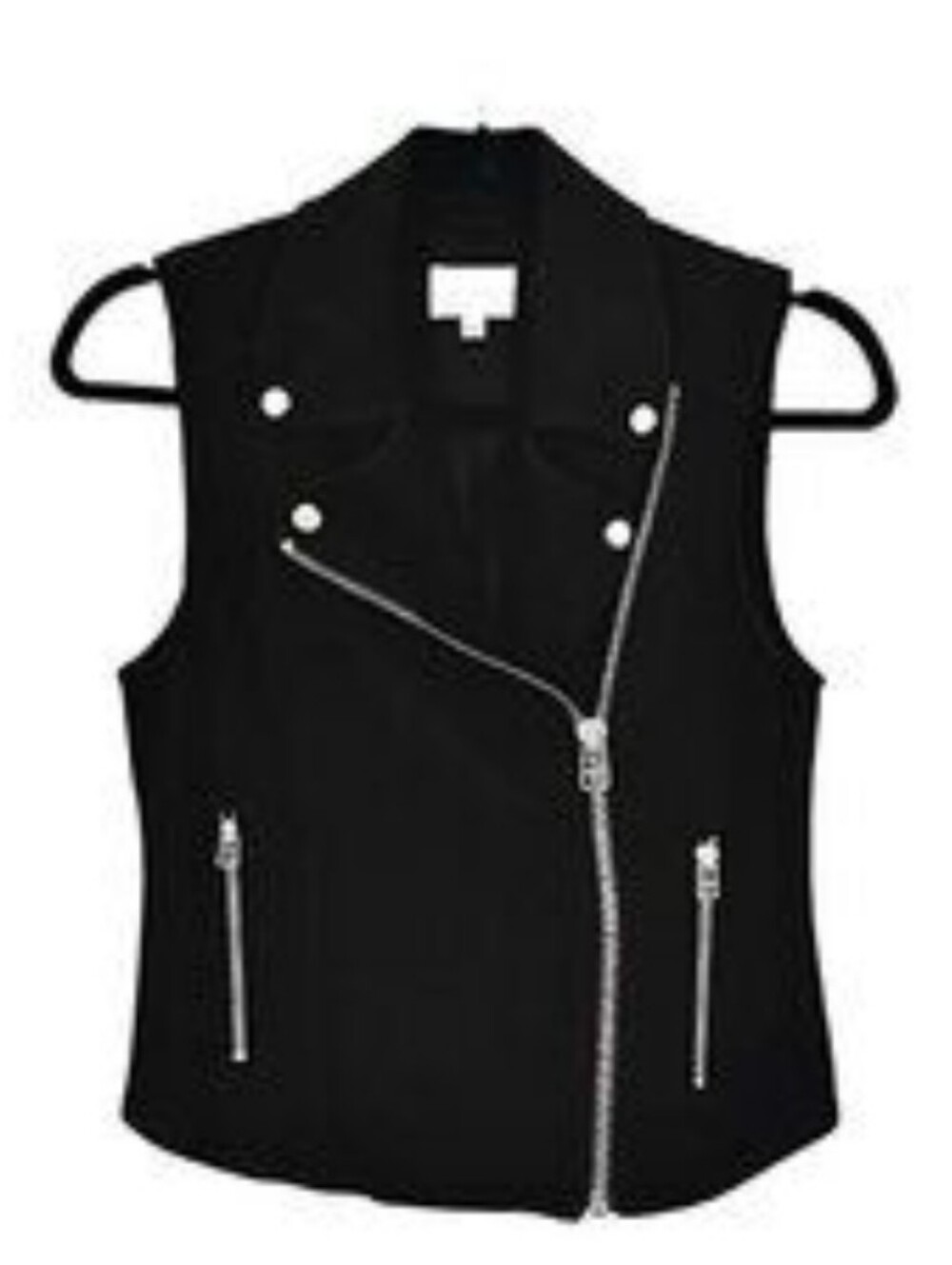 Aritzia Wilfred Free Black Sleeveless Moto Vest with Silver Hardware